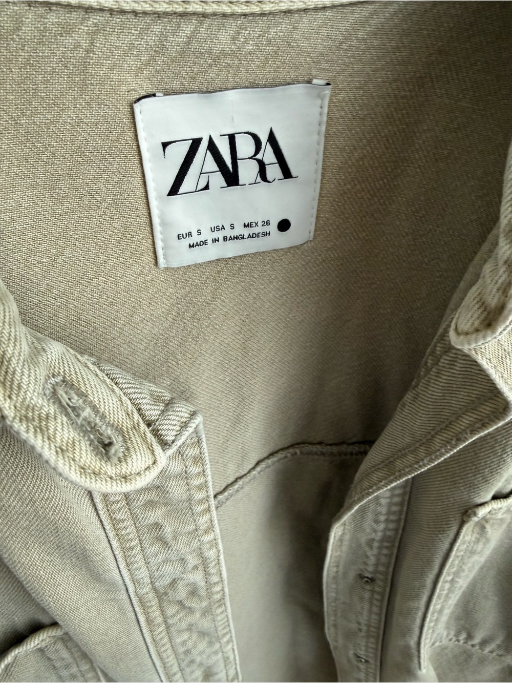 Zara Women's Overshirt Jacket - Khaki - Picture 4 of 4
